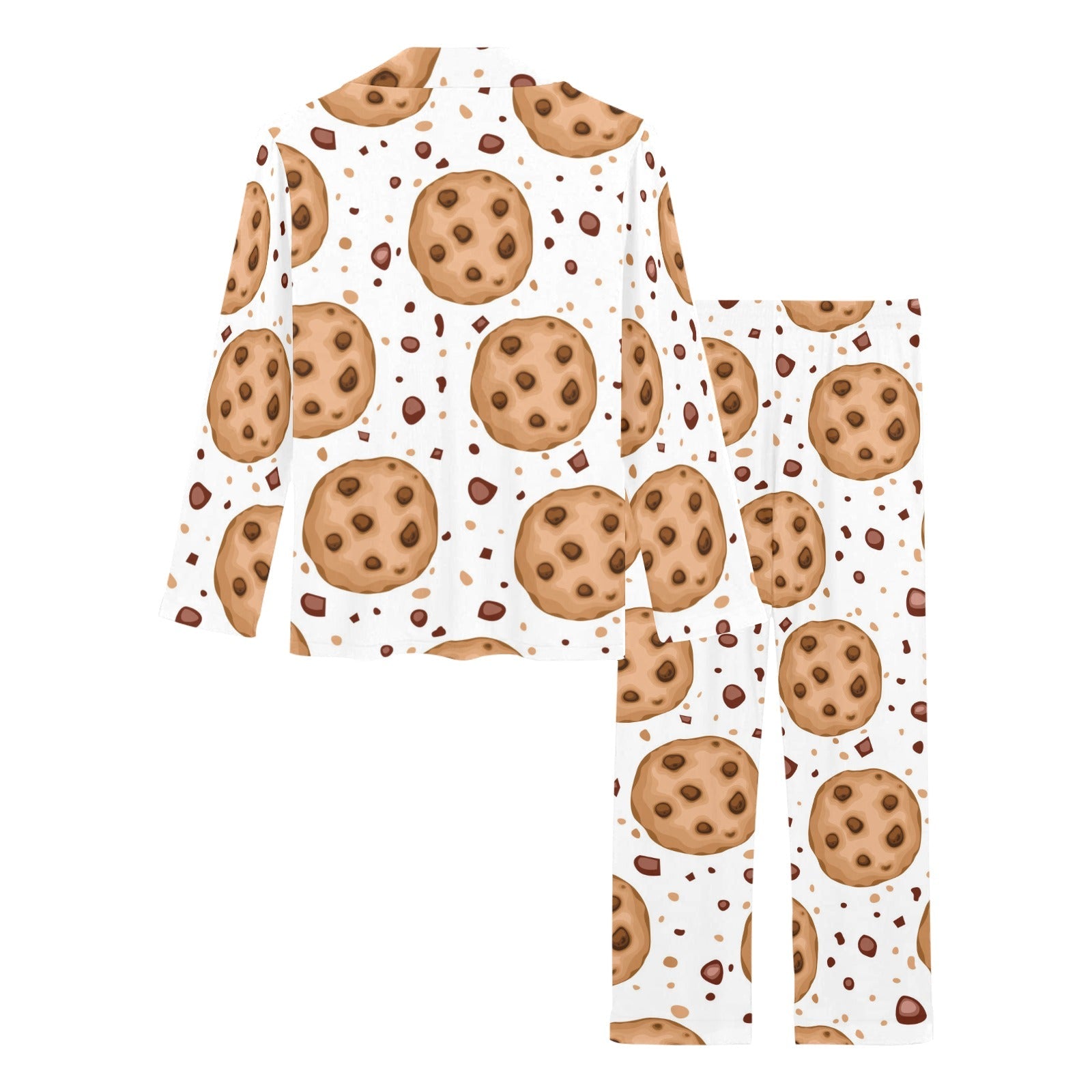 chocolate chip cookie pattern Women's Long Pajama Set