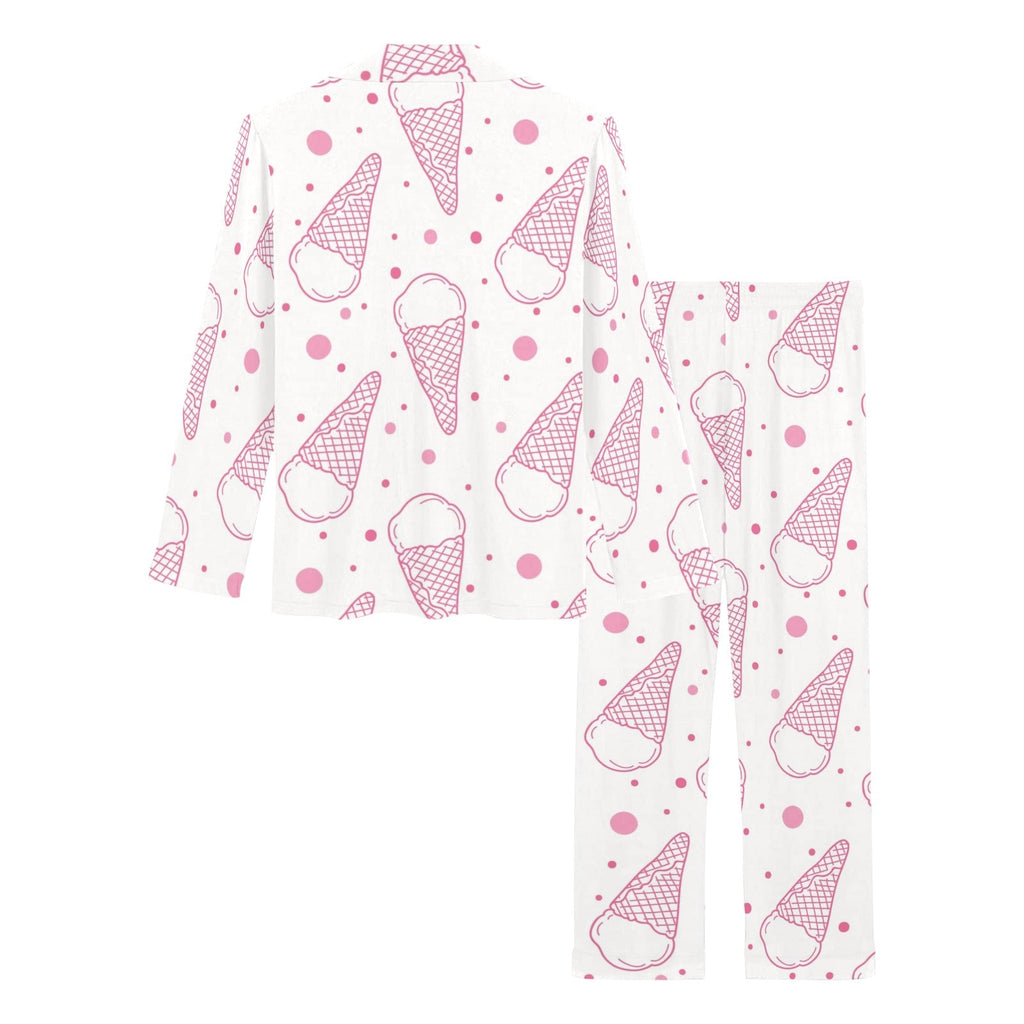 Hand drawn ice cream pattern Women's Long Pajama Set
