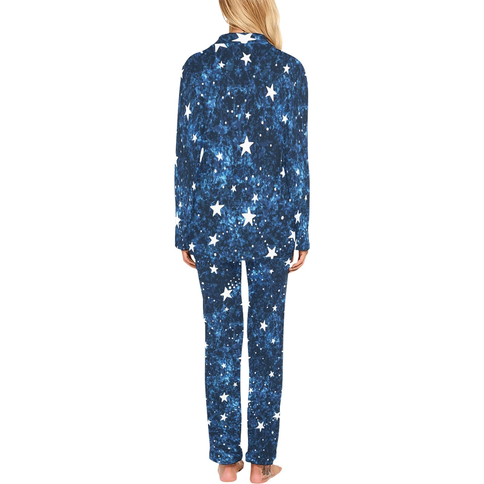 Night sky star pattern Women's Long Pajama Set