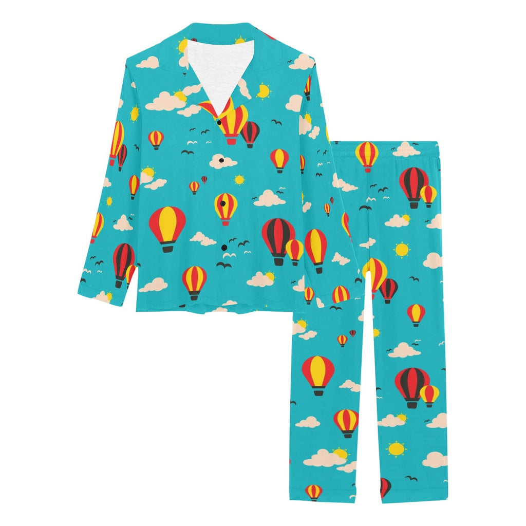 Hot Air Balloon Sky Pattern Women's Long Pajama Set