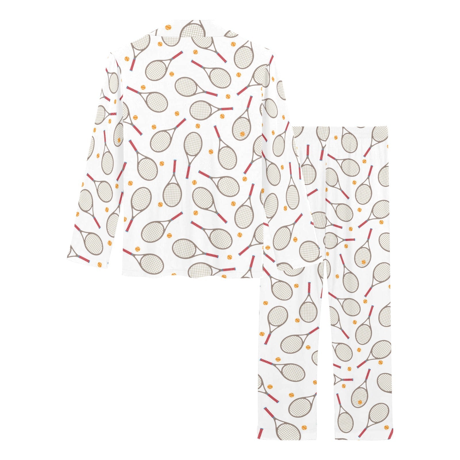 Tennis Pattern Print Design 04 Women's Long Pajama Set