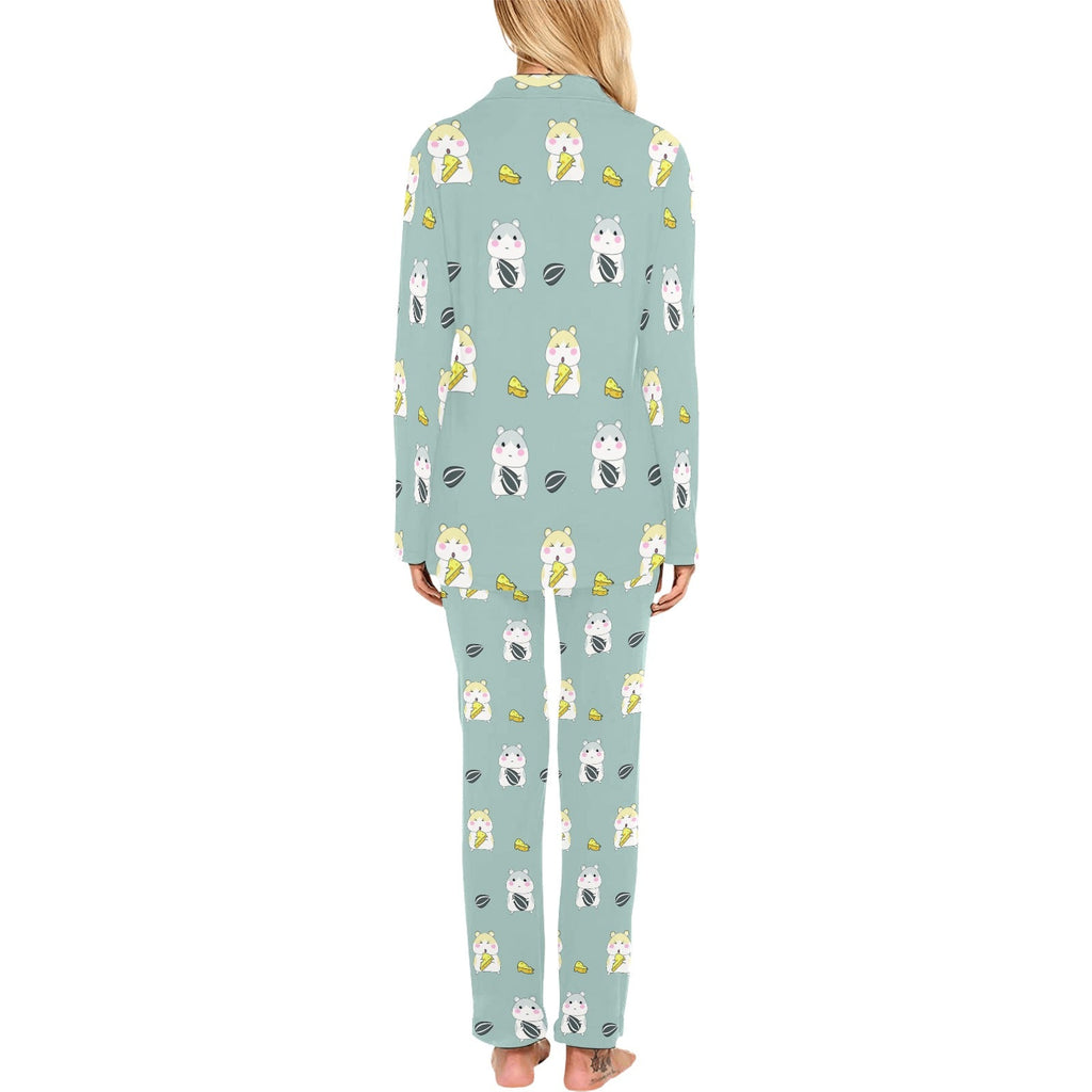 Cute hamster cheese pattern Women's Long Pajama Set
