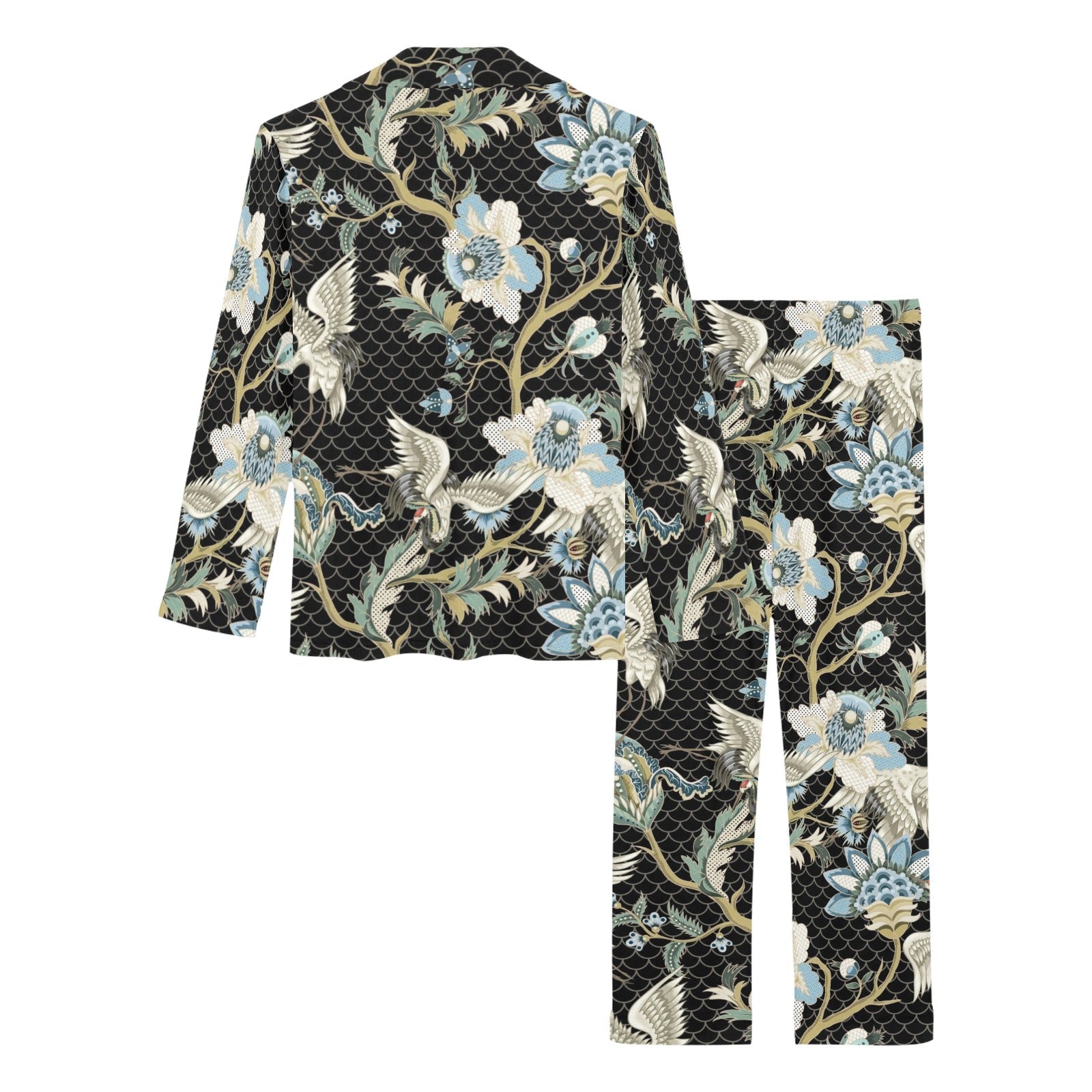 Japanese crane ornament elements Women's Long Pajama Set