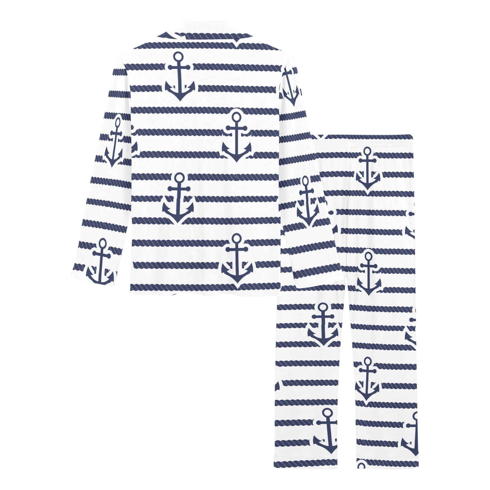 Anchor rope nautical pattern Women's Long Pajama Set