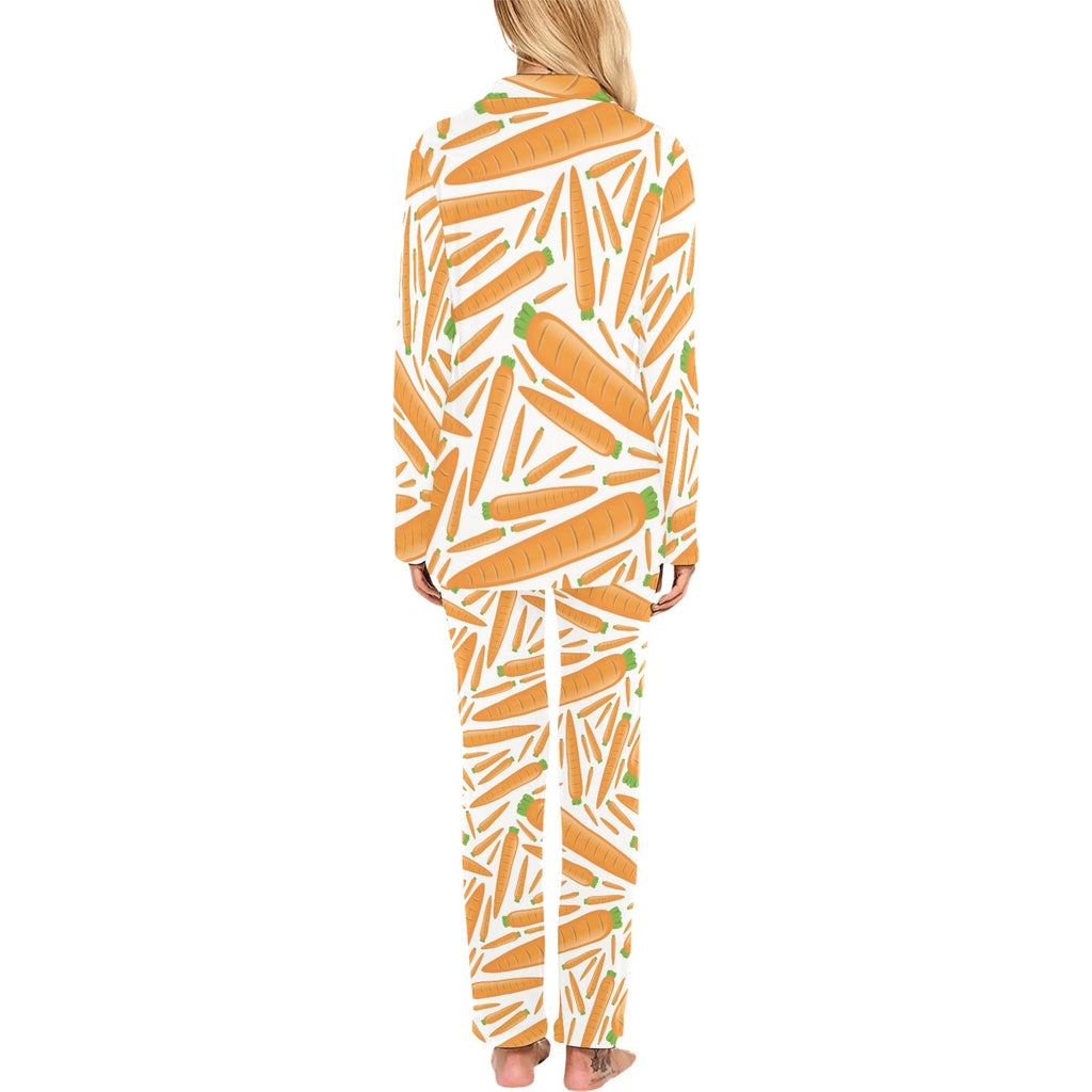Carrot Pattern Print Design 02 Women's Long Pajama Set