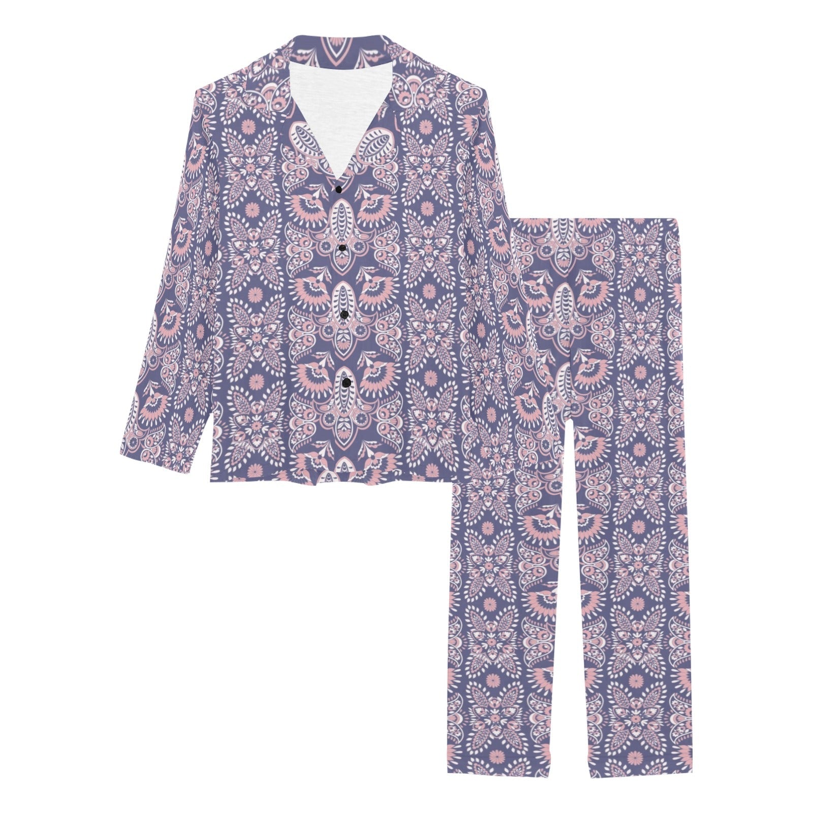 Indian Batik Style pattern Women's Long Pajama Set