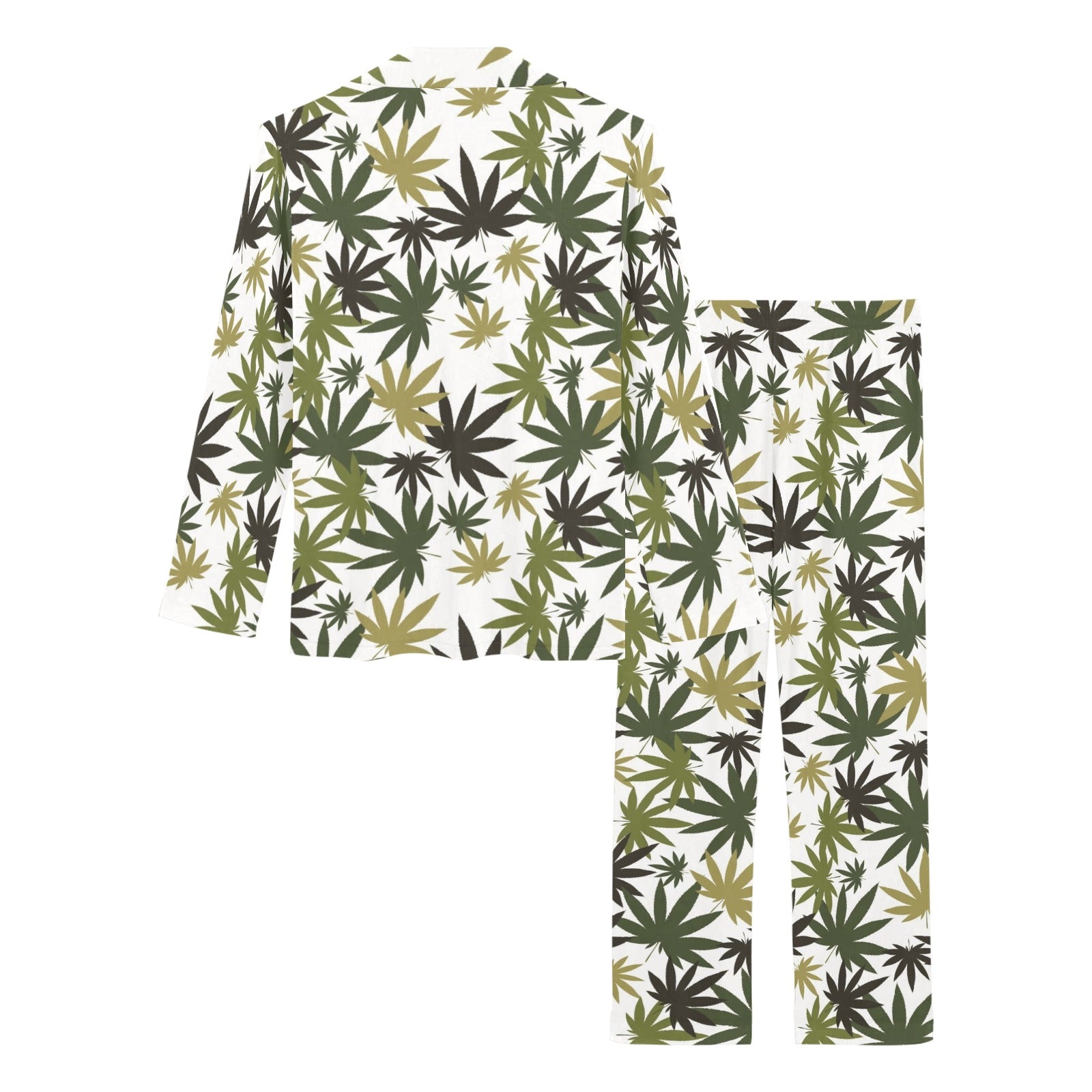 Canabis Marijuana Weed Pattern Print Design 05 Women's Long Pajama Set