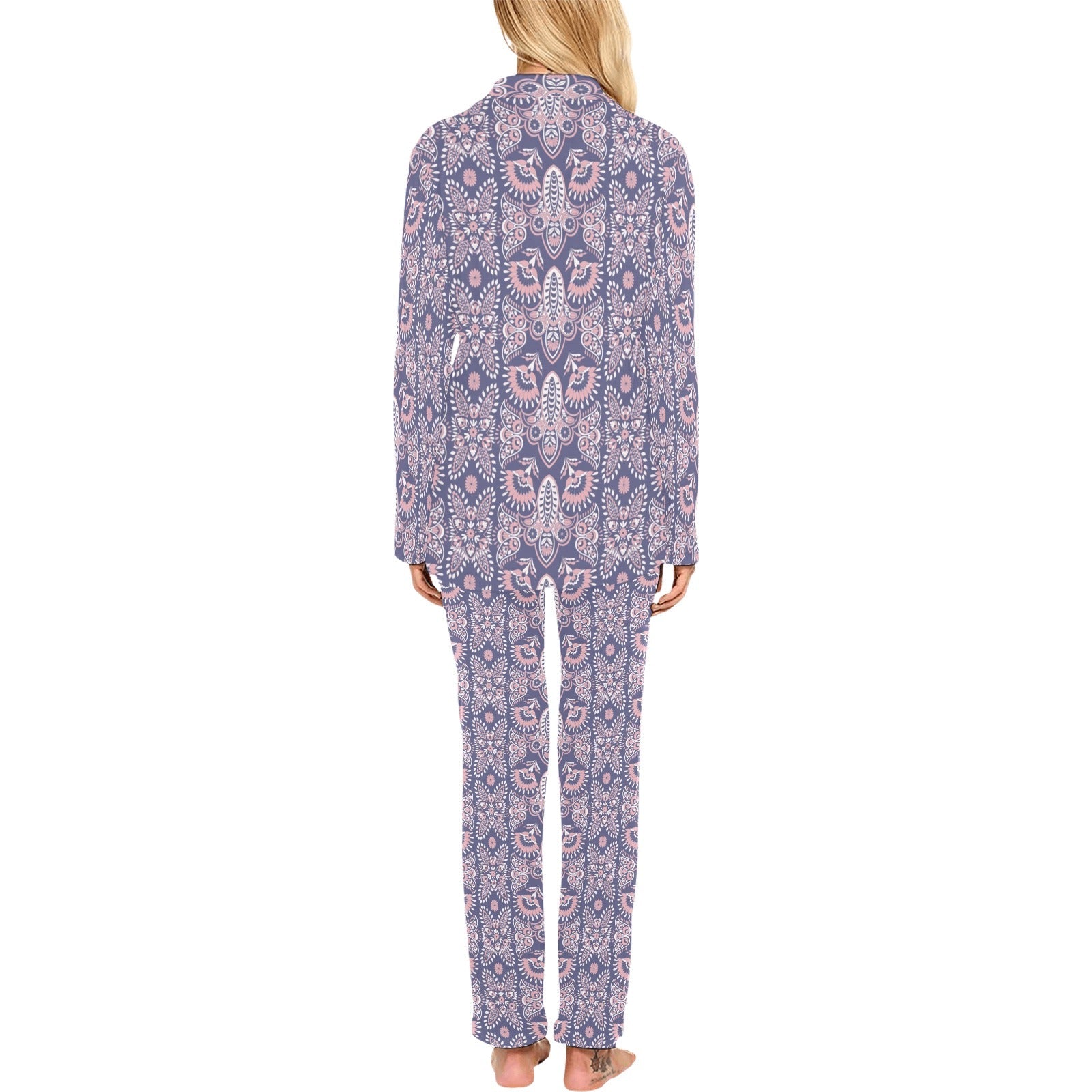 Indian Batik Style pattern Women's Long Pajama Set