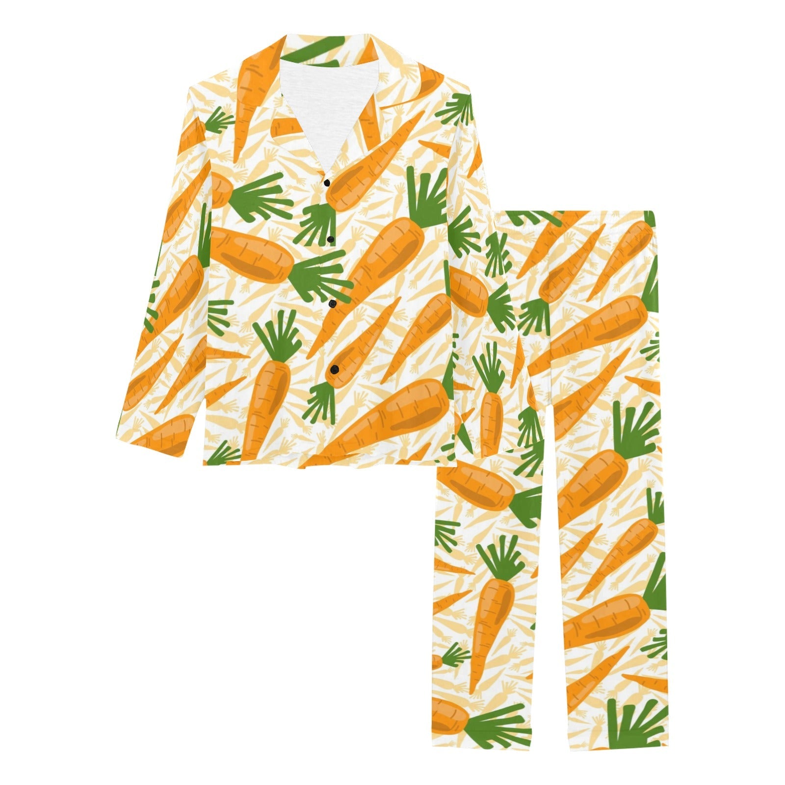 Carrot Pattern Print Design 01 Women's Long Pajama Set