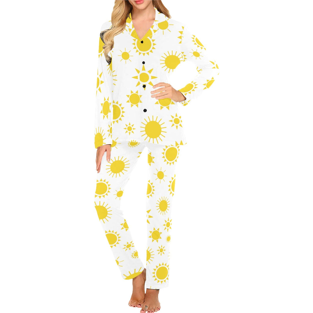 Sun pattern Women's Long Pajama Set