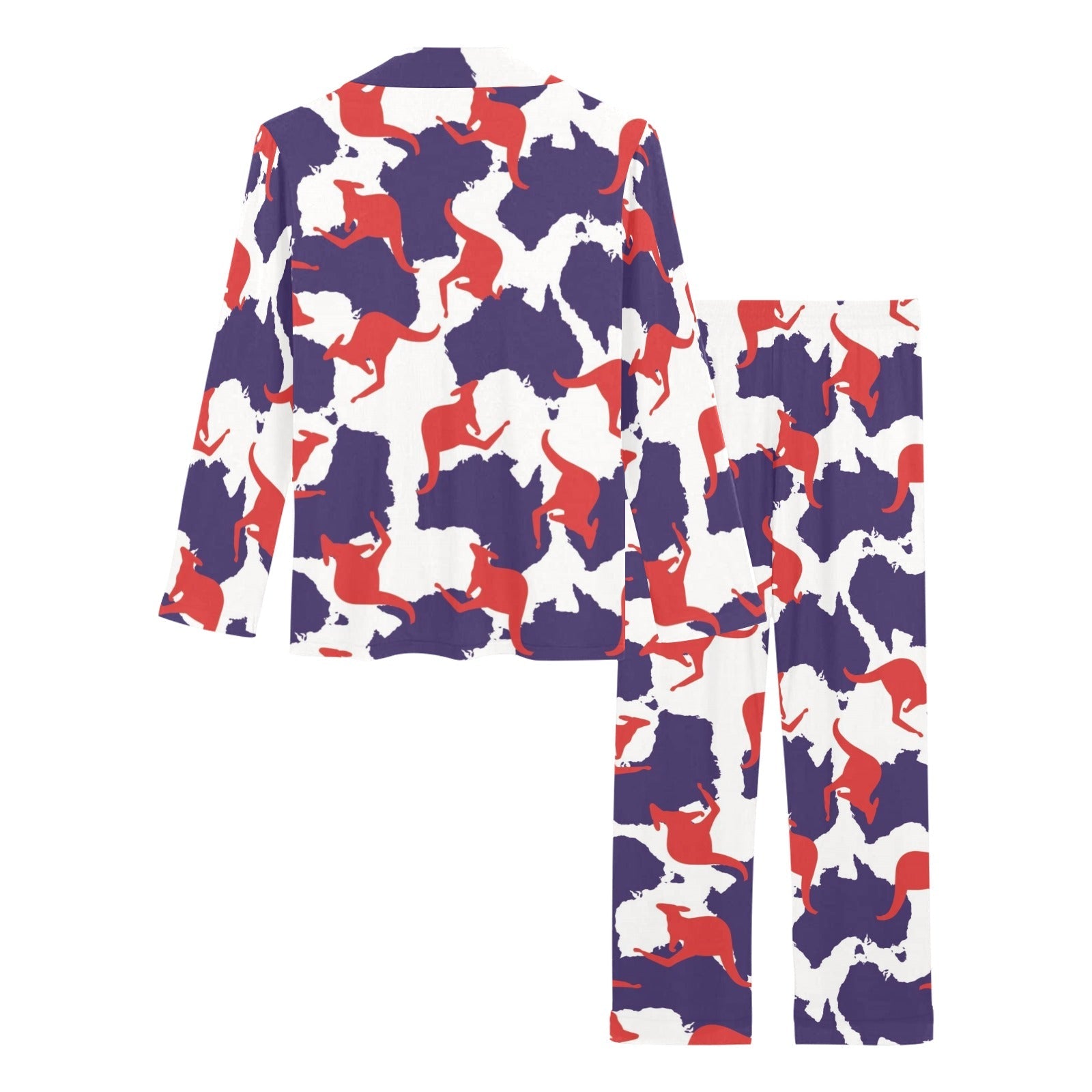 Kangaroo Australian pattern Women's Long Pajama Set