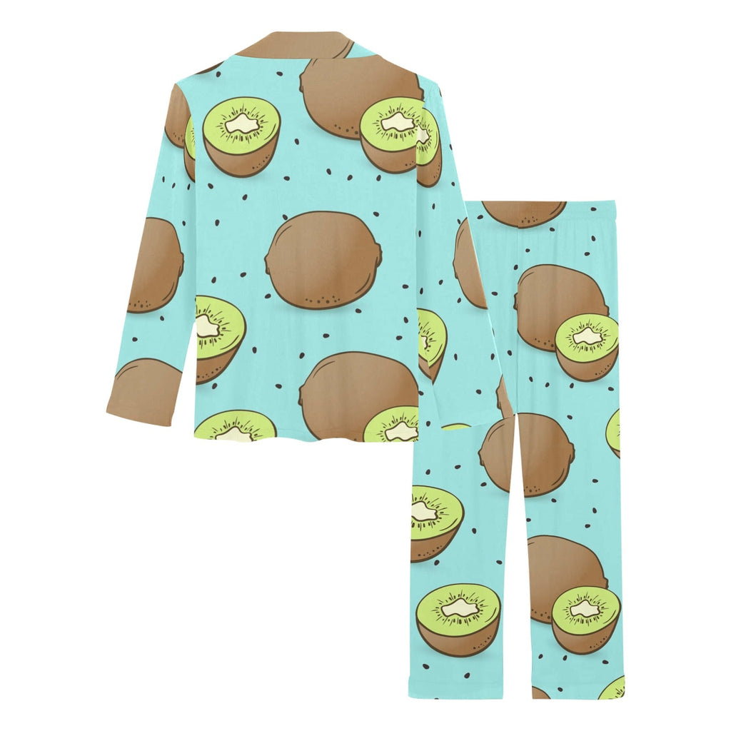 Kiwi blue background Women's Long Pajama Set