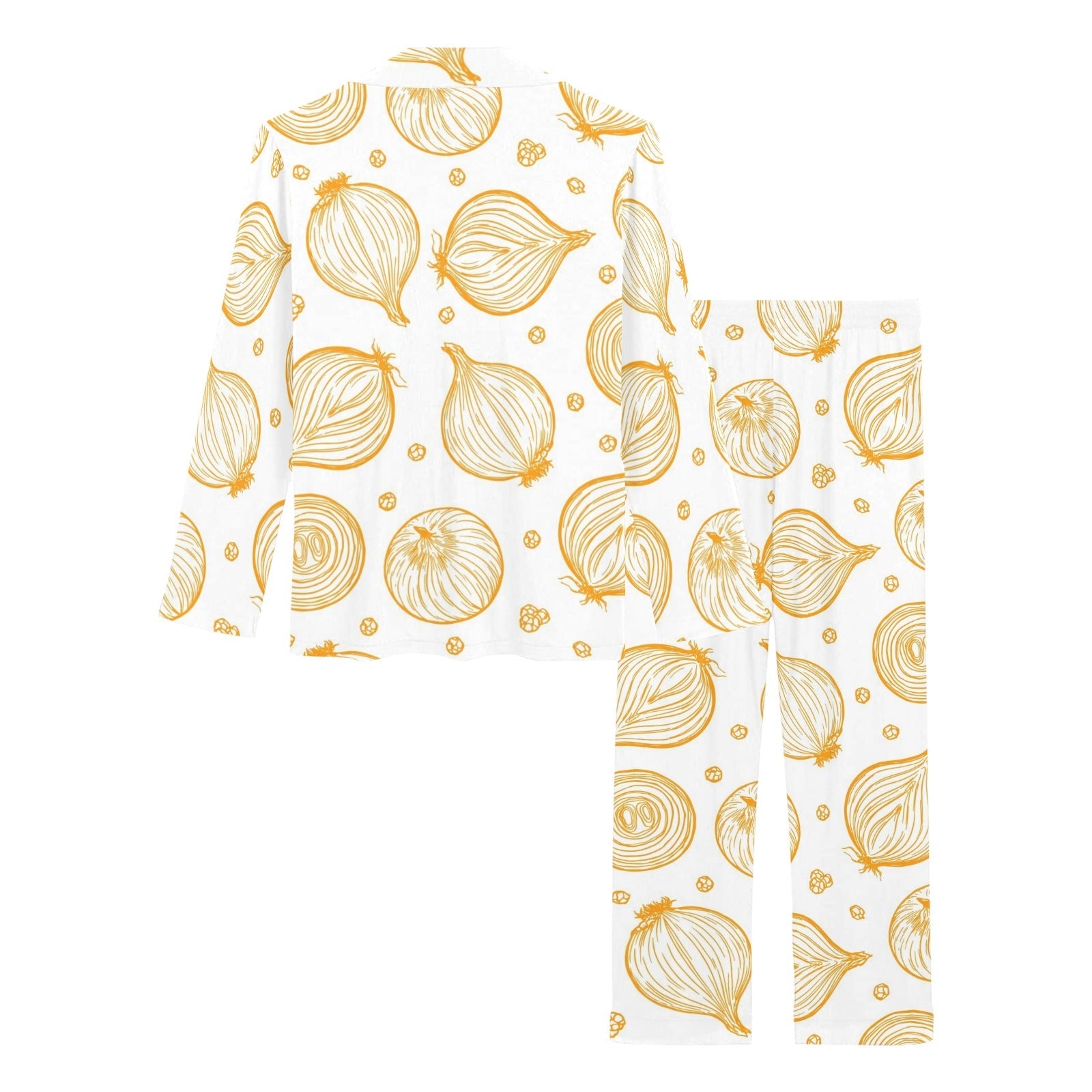 hand drawn onion pattern Women's Long Pajama Set