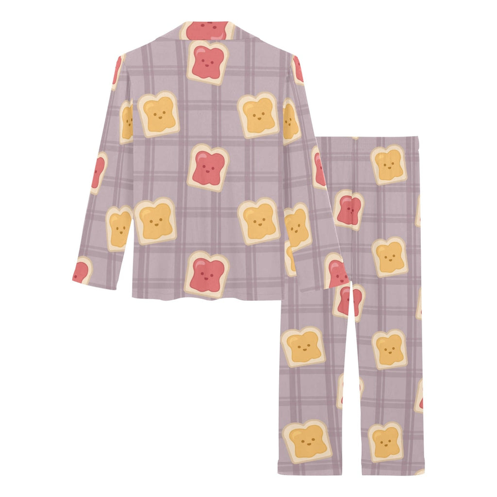 Bread Toast Pattern Print Design 05 Women's Long Pajama Set