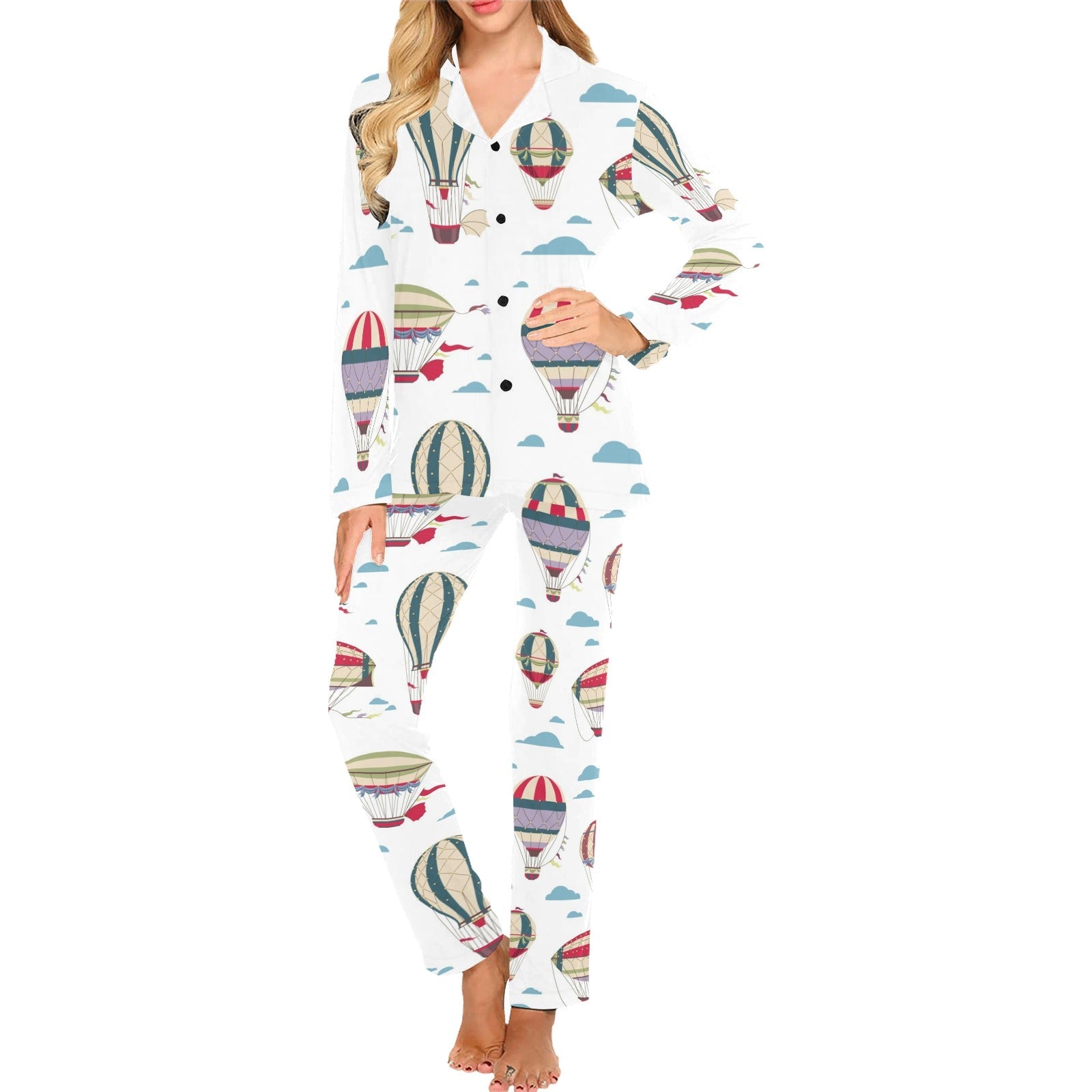 Hot air balloon pattern Women's Long Pajama Set