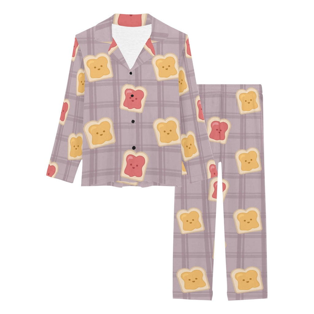 Bread Toast Pattern Print Design 05 Women's Long Pajama Set