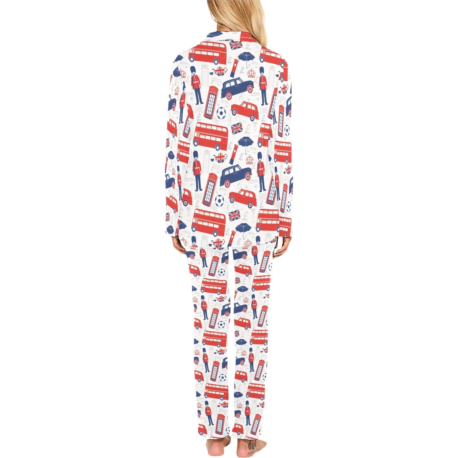 British Pattern Print Design 03 Women's Long Pajama Set