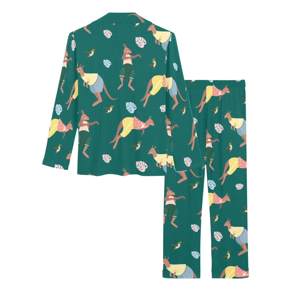 Kangaroo leaves pattern Women's Long Pajama Set