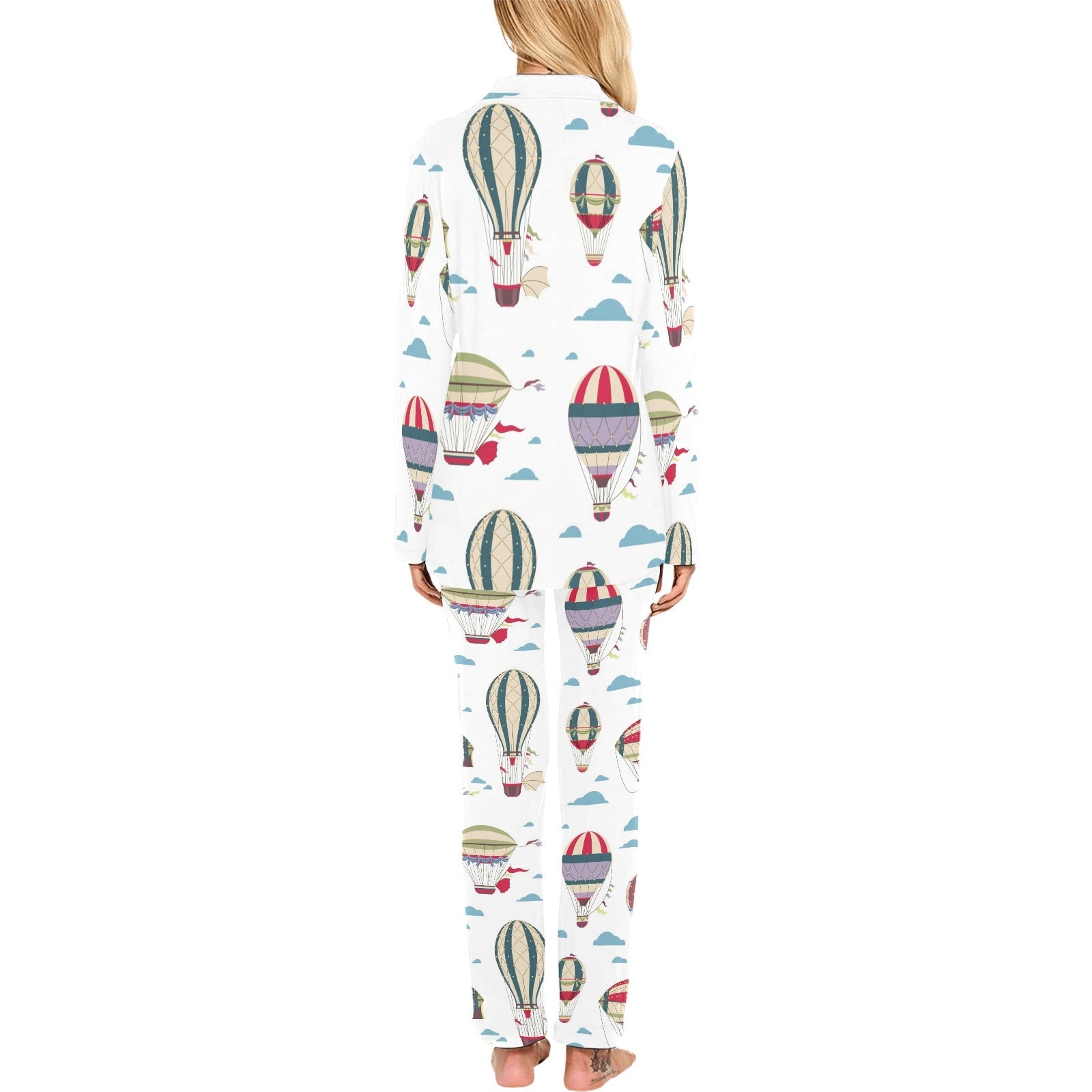 Hot air balloon pattern Women's Long Pajama Set