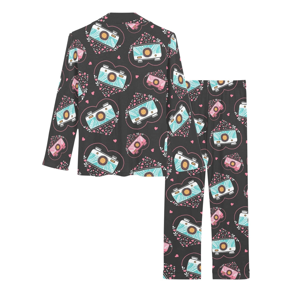 Camera Pattern Print Design 04 Women's Long Pajama Set
