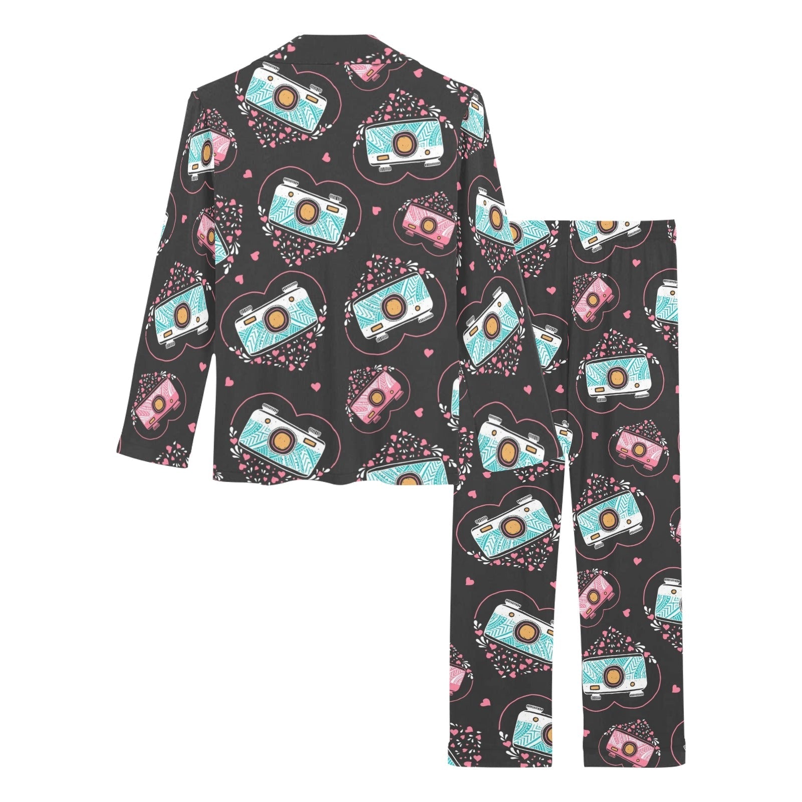 Camera Pattern Print Design 04 Women's Long Pajama Set