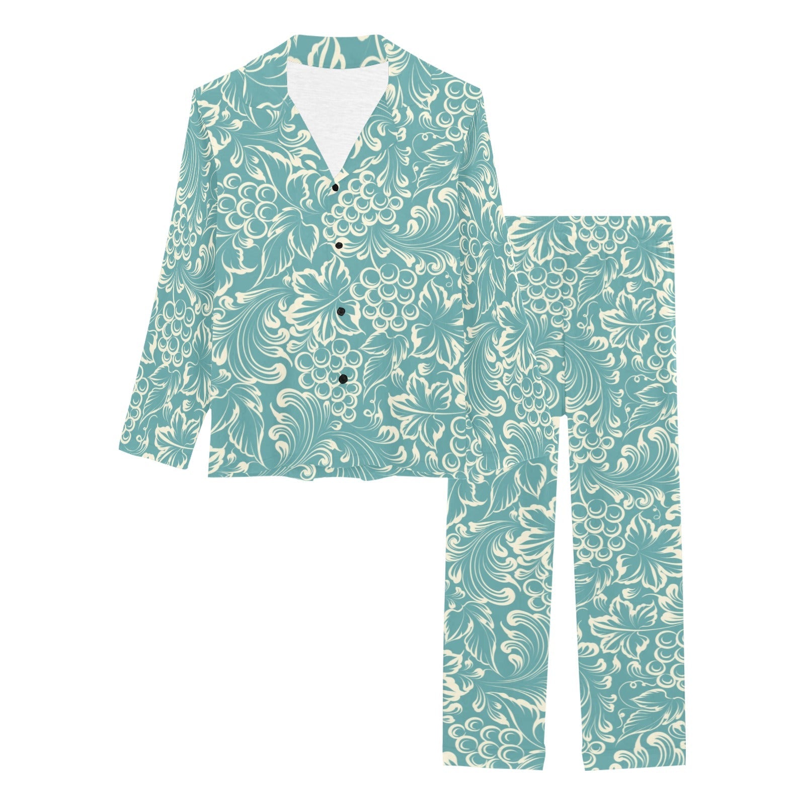 Classic Hand drawn Grape pattern Women's Long Pajama Set