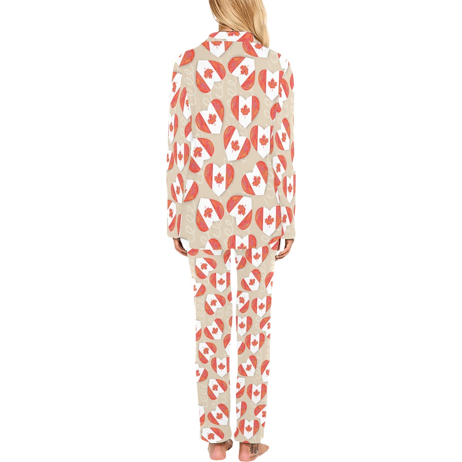 Canada Pattern Print Design 01 Women's Long Pajama Set