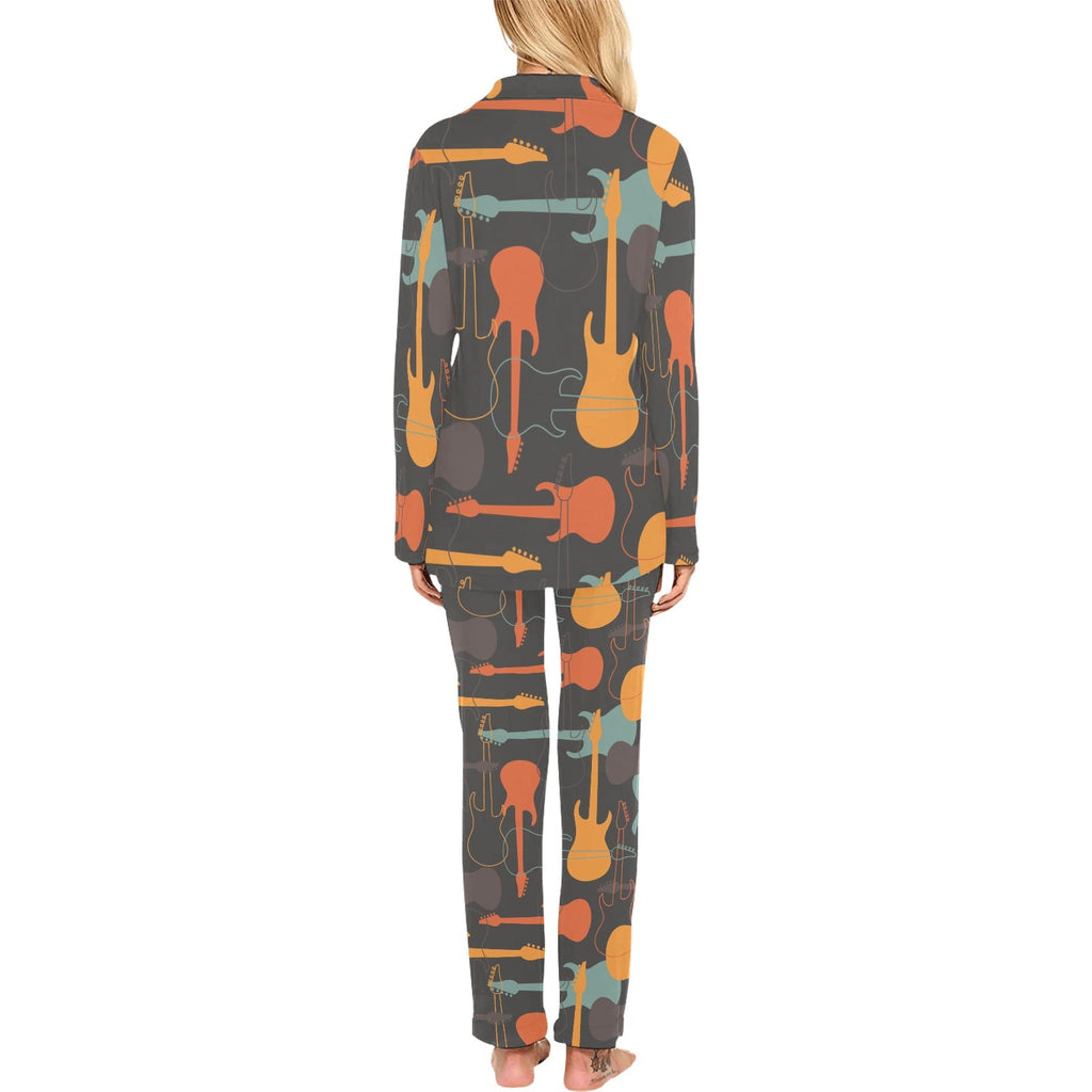 electric guitars pattern Women's Long Pajama Set