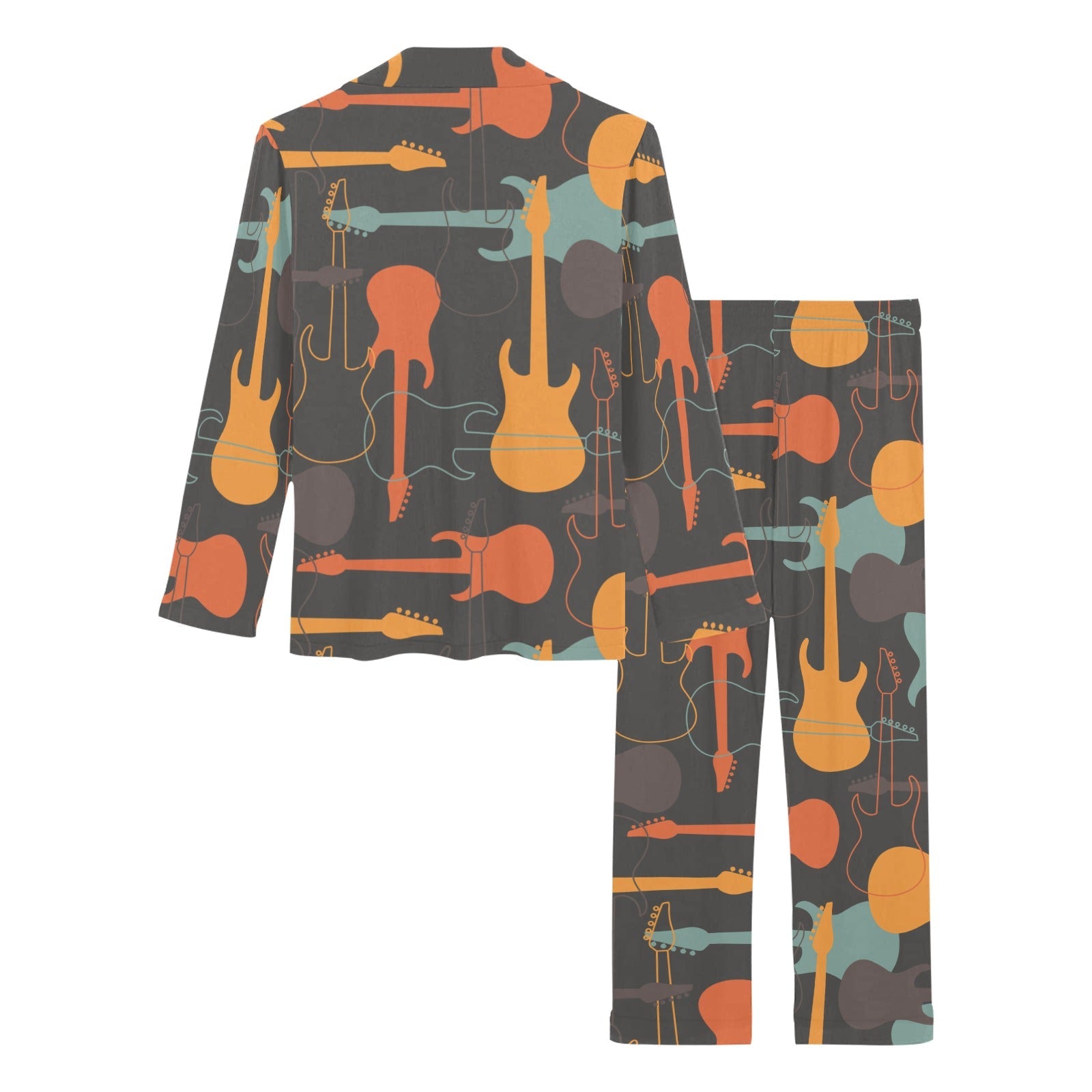 electric guitars pattern Women's Long Pajama Set