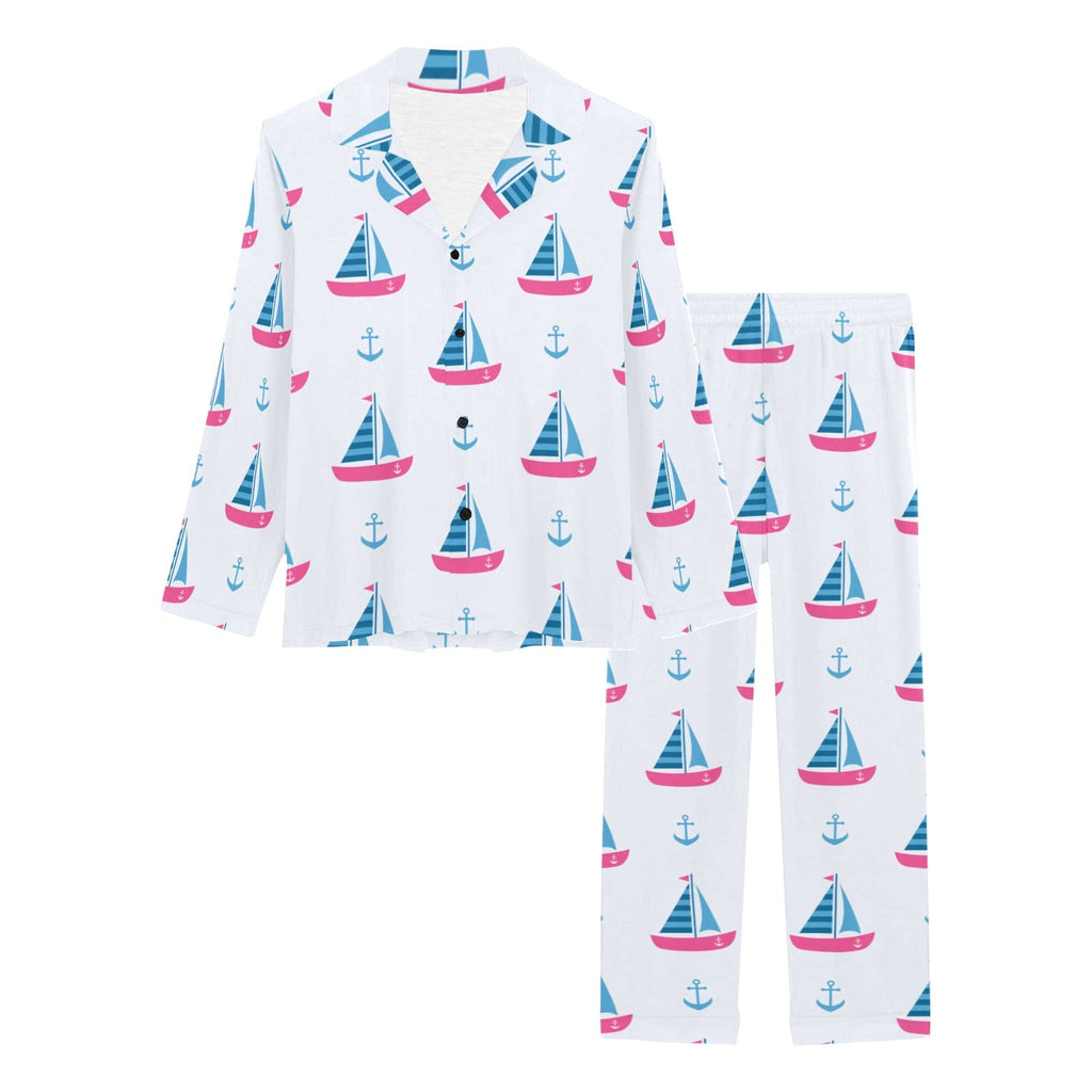Sailboat anchor pattern Women's Long Pajama Set