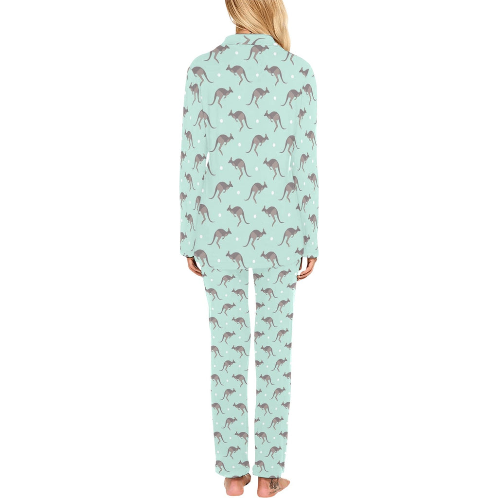 Kangaroo pattern background Women's Long Pajama Set