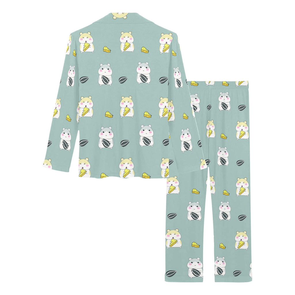 Cute hamster cheese pattern Women's Long Pajama Set