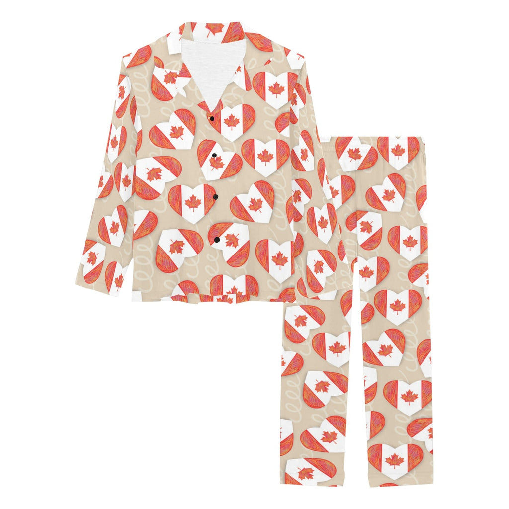Canada Pattern Print Design 01 Women's Long Pajama Set