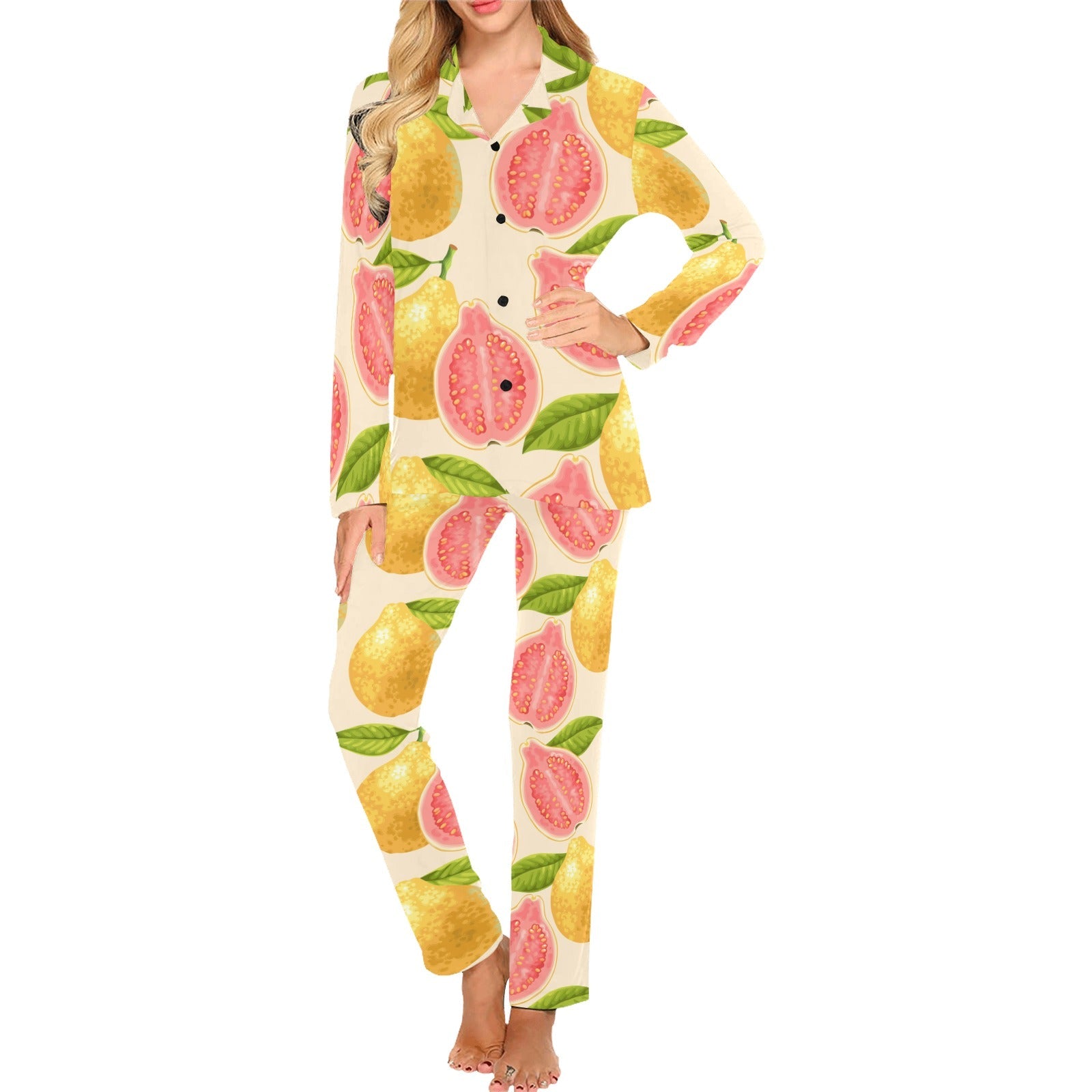 Beautiful guava pattern Women's Long Pajama Set