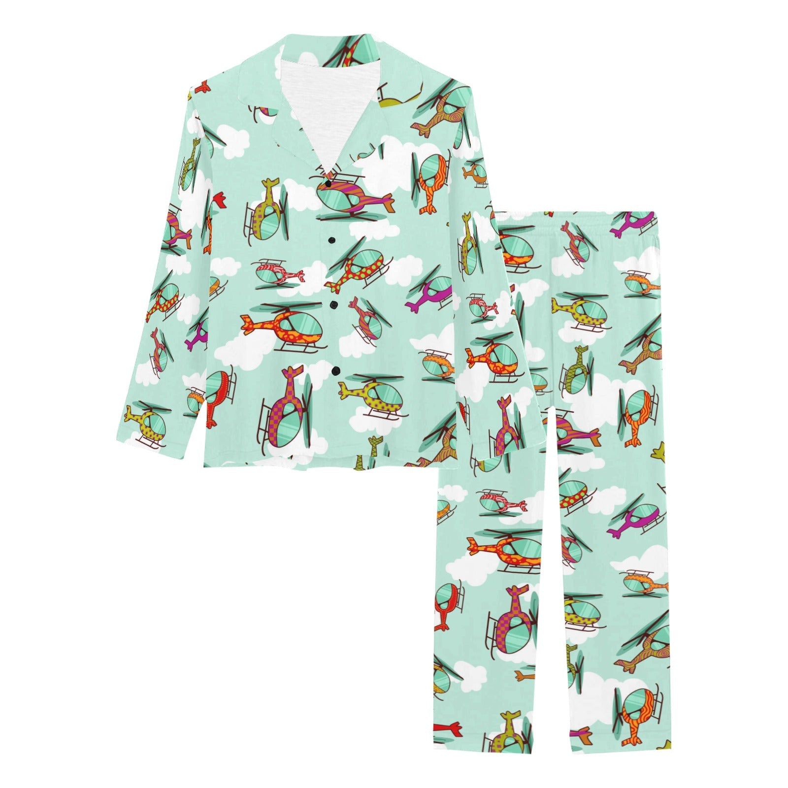 Helicopter design pattern Women's Long Pajama Set