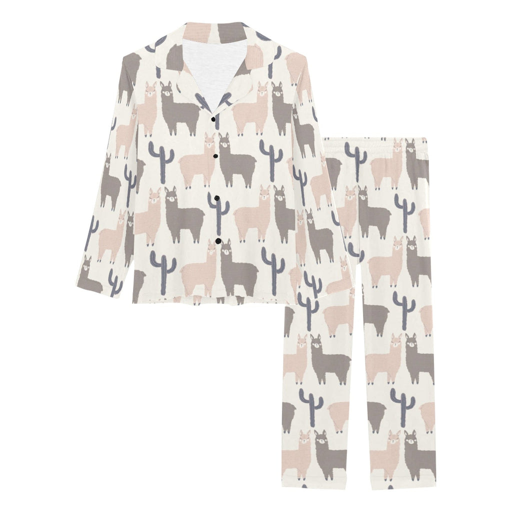 Llama Alpaca pattern Women's Long Pajama Set