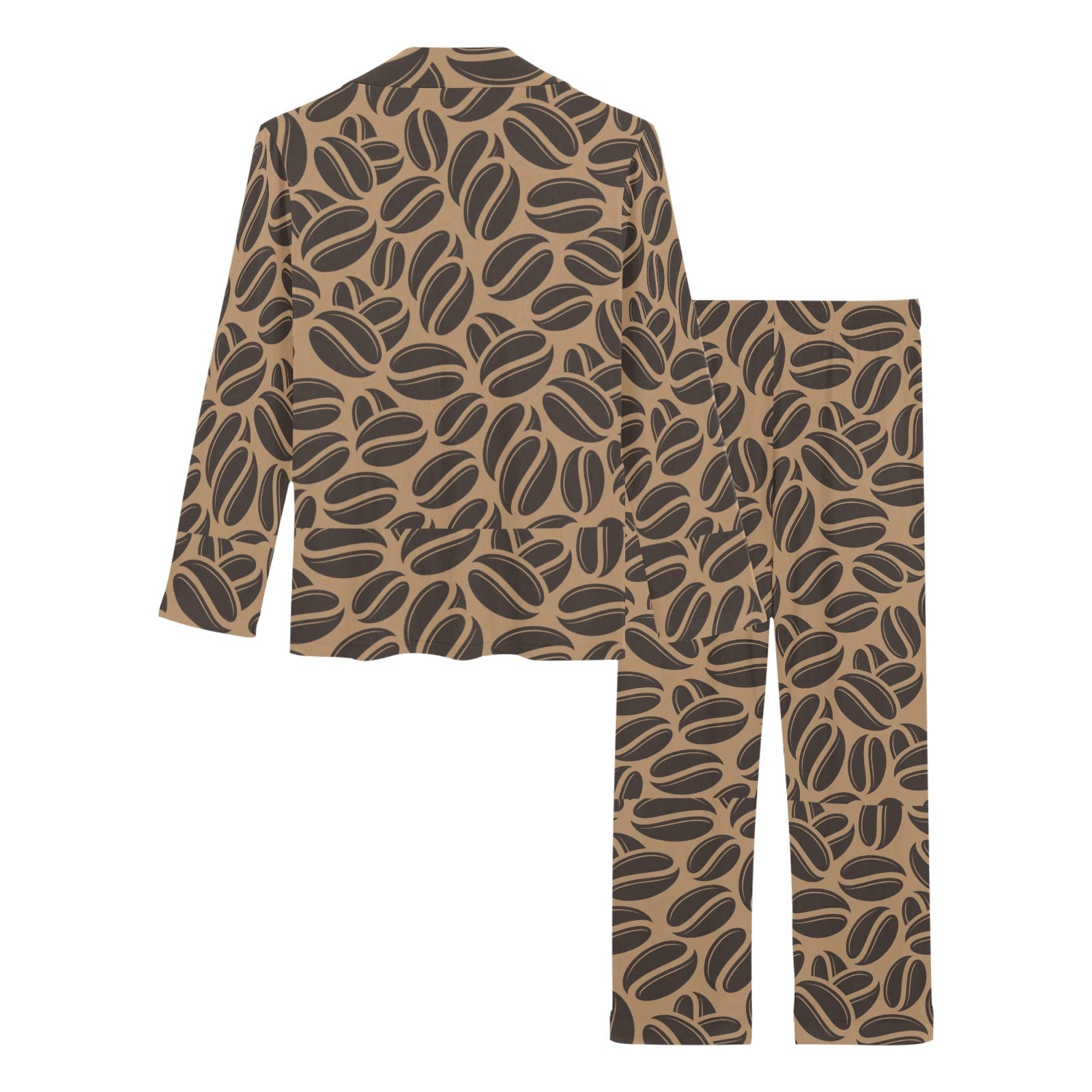 Coffee bean on brown background Women's Long Pajama Set