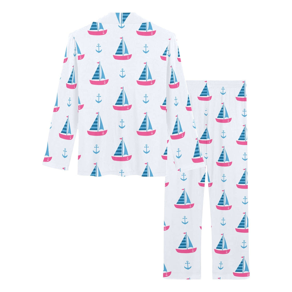 Sailboat anchor pattern Women's Long Pajama Set