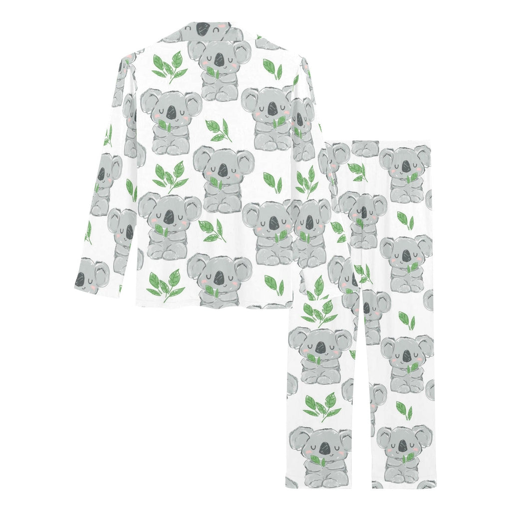 Hand drawn Koala leaves pattern Women's Long Pajama Set
