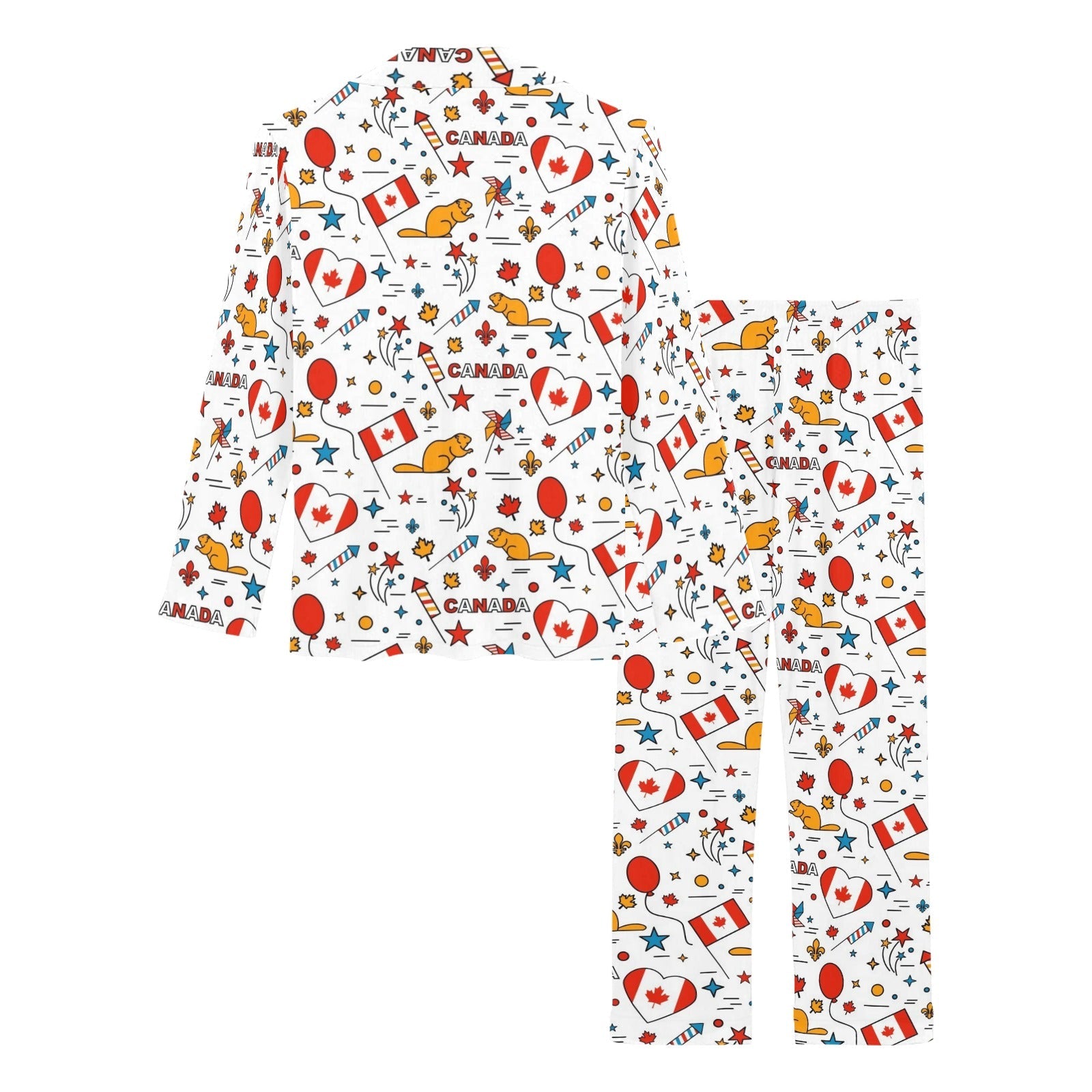 Canada Pattern Print Design 03 Women's Long Pajama Set